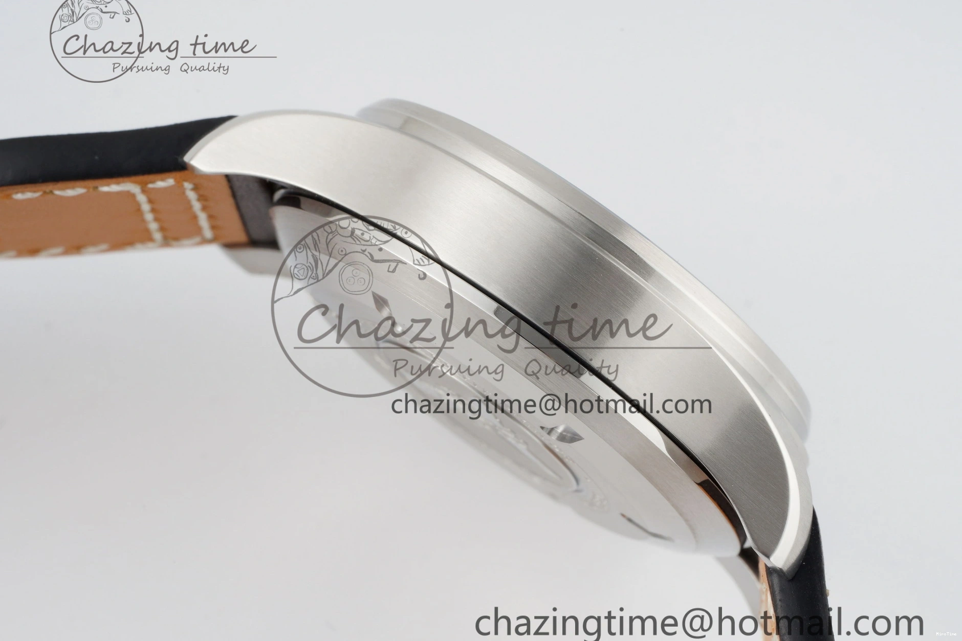 MIROTIME 0524 Pilot Chrono SS AZF 1:1 Best Edition Blue Dial on Brown Leather Strap A TimelessDesign 7060